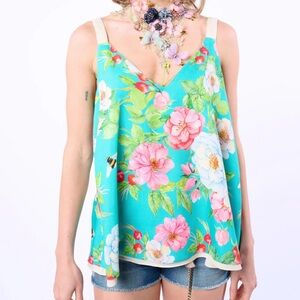 NWT Aratta La Ville Rose Reversible Floral Tank Cami Top Medium M